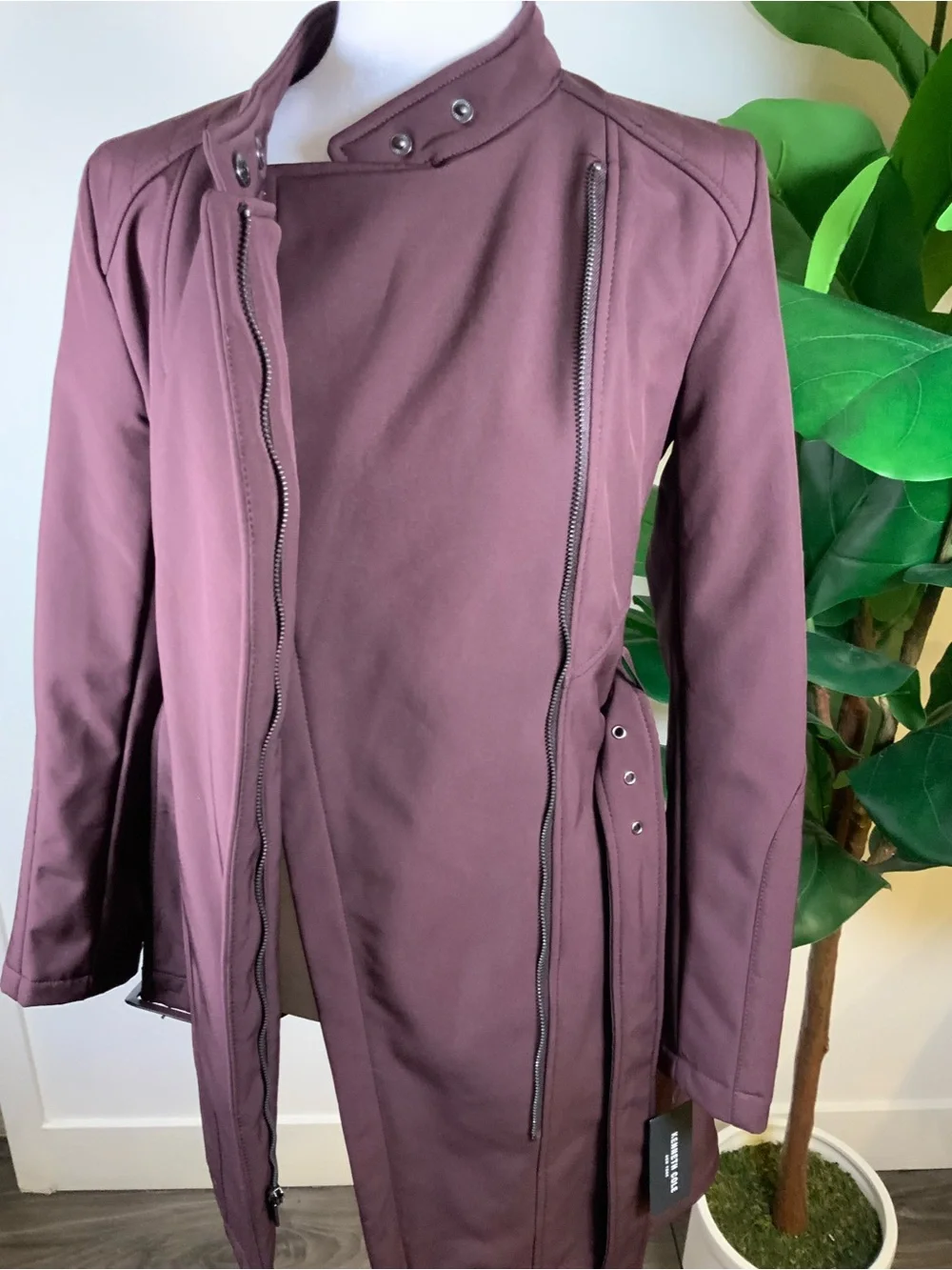Kenneth Cole Mauve Belted Trench Coat